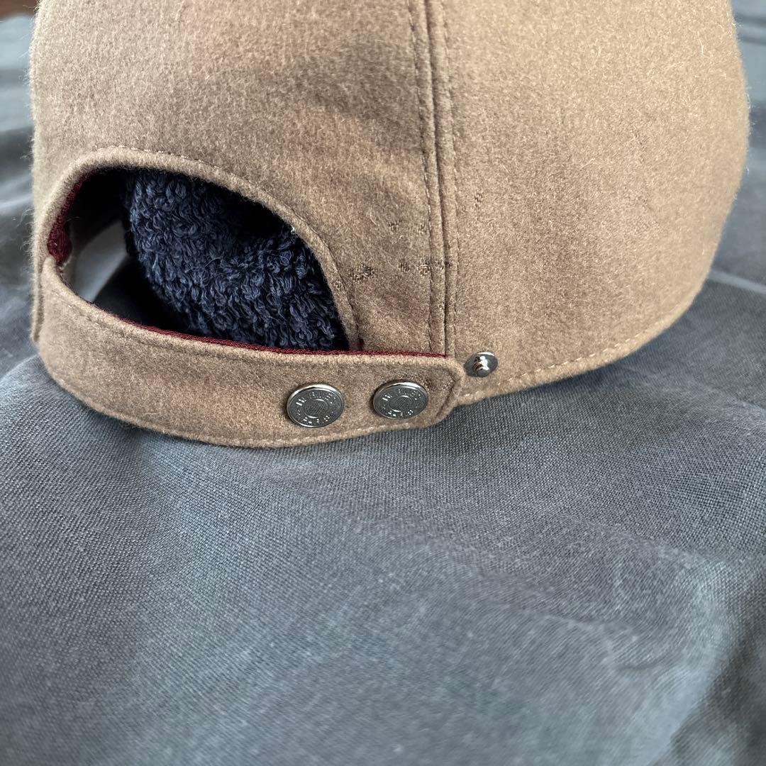 HERMES エルメス　キャップ 57 キャメル　ロゴ