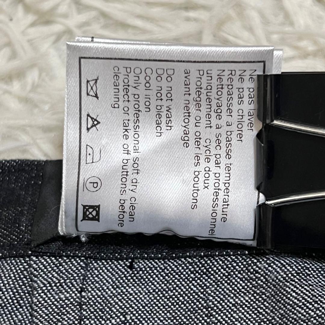 希少✨CHANEL 03A ココマークボタン カシミヤ混 切替 デニムスカート