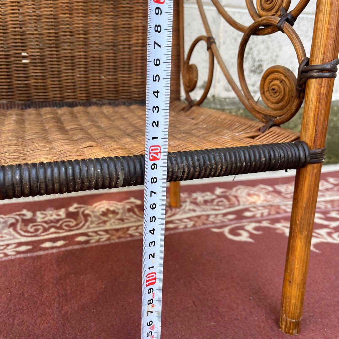 古家具 天然素材◾️籐ラタン製 2段 ディスプレイ台 飾り台 花台