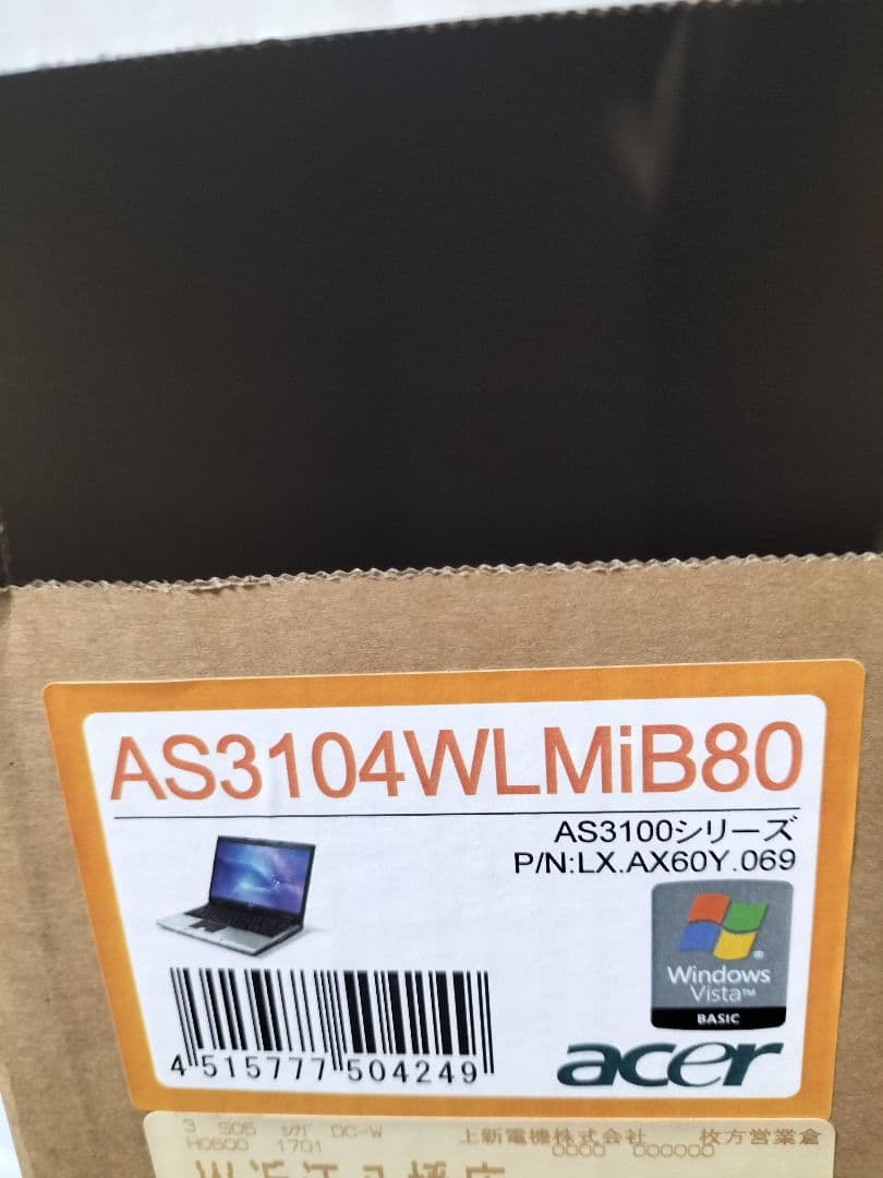 Acer ノートブック PC AS3104WLMi　Windows Vista