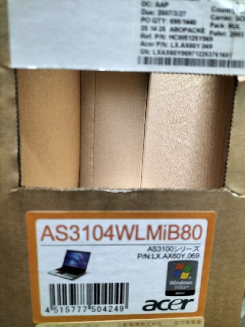 Acer ノートブック PC AS3104WLMi　Windows Vista