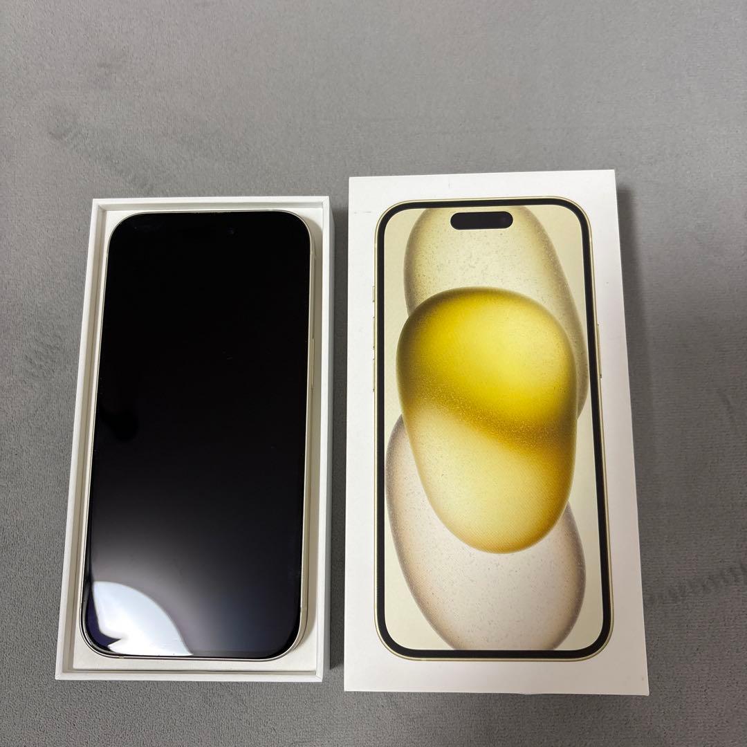 【美品】Apple iPhone 15 128GBイエロー 本体