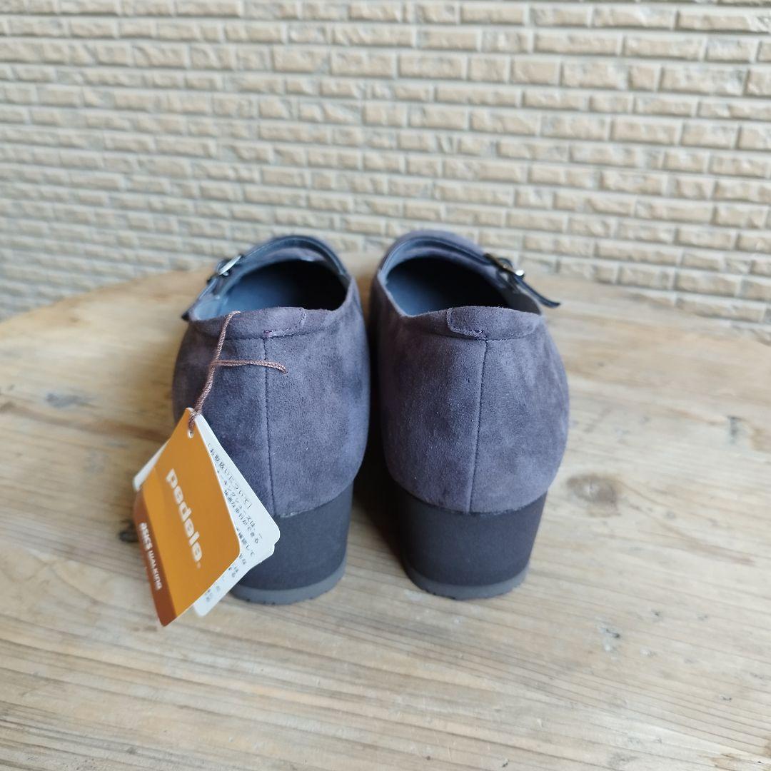 【新品タグ付】ペダラ 日本製 3E ストラップ パンプス 24cm スエード