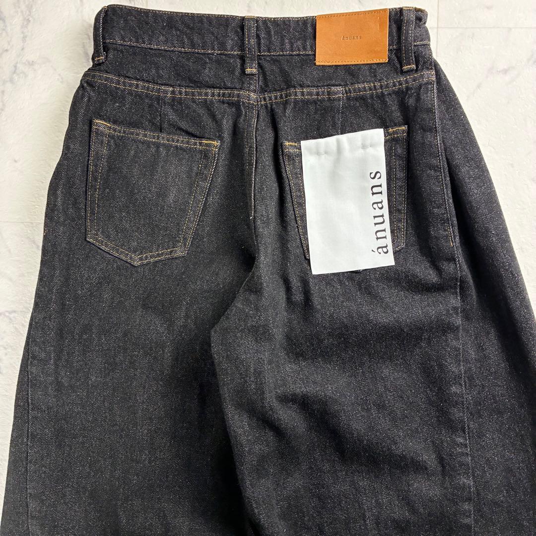 完売品 未使用 タグ付き サイドタックカジュアルワイドデニム ブラック サイズ1