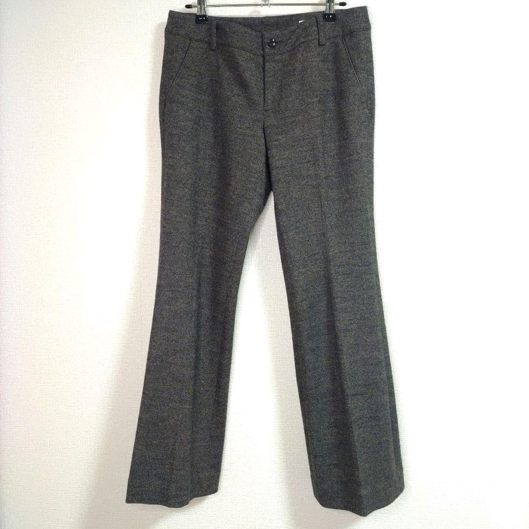自由区 パンツスーツ チャコールグレー ウール 40