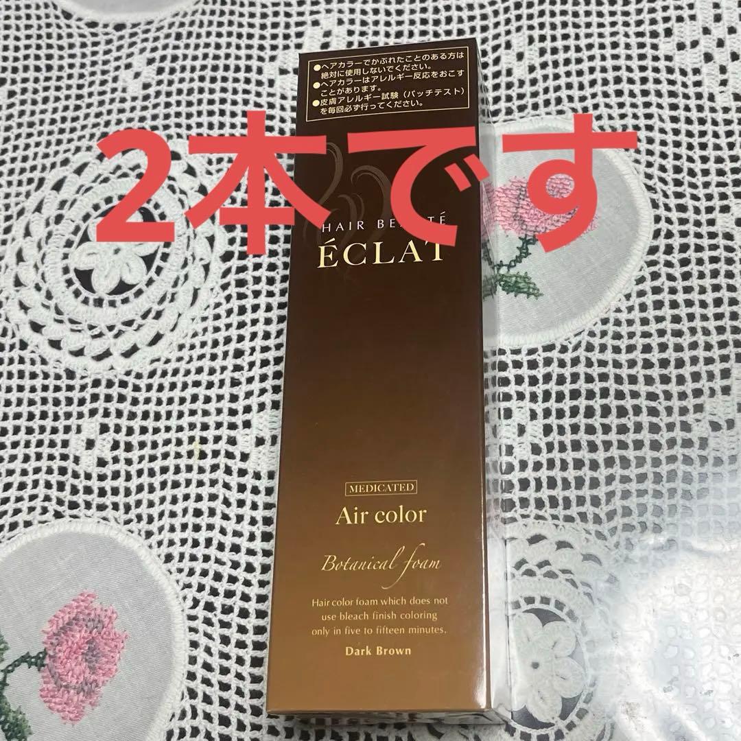 2本セット　ヘアボーテエクラボタニカルエアカラーフォーム　ダークブラウン150g