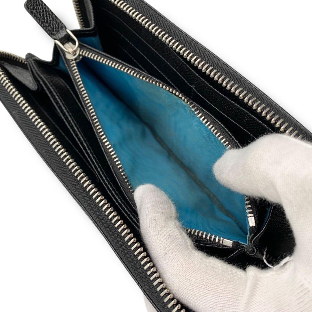 RFID搭載・現行✨ブルガリ マン 長財布 ラウンドファスナー ビーゼロワン 黒