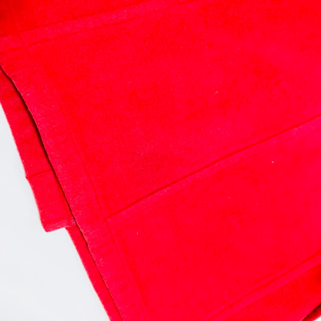 バーバリーブルーレーベル ダッフルコート 38 赤　ノバチェック ロング ウール