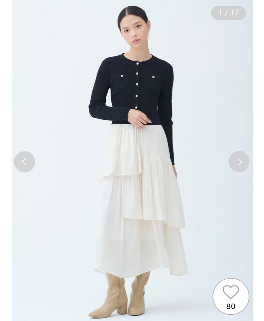 CELFORD アシメヘムドレス＆トリムリブカーデ