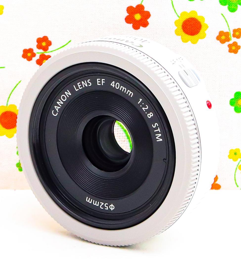 美品！キャノン Canon EF 40mm F2.8 STM☆希少ホワイト！