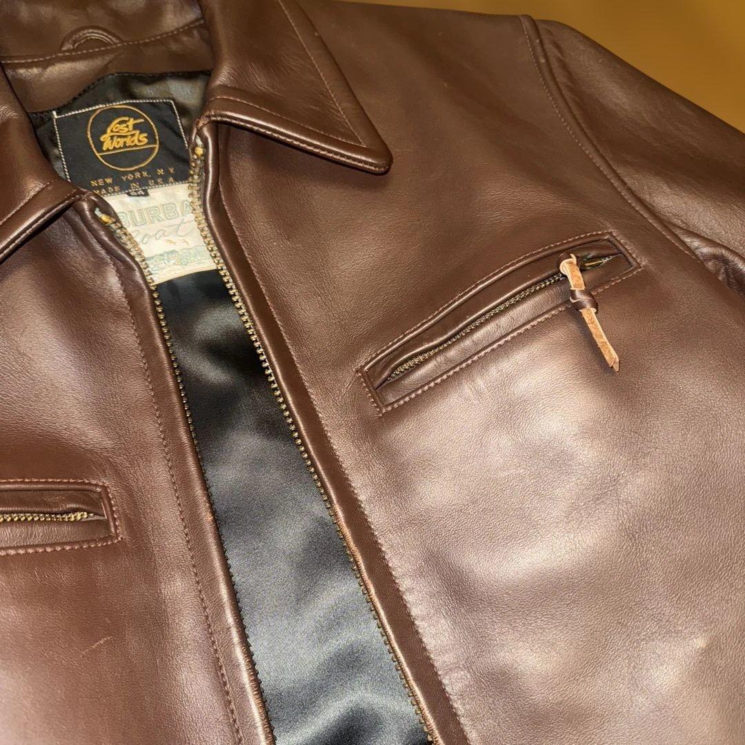 美品❗️34 ロストワールド SUBURBAN ホースレザージャケット(ブラウン)
