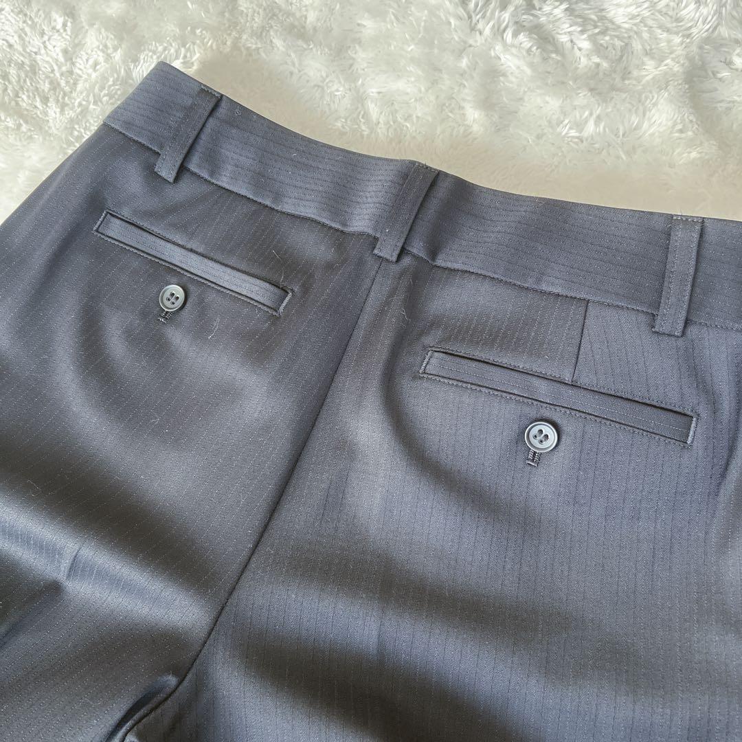 23区 40 パンツスーツ セットアップ ネイビー ストライプ ビジネス 通勤