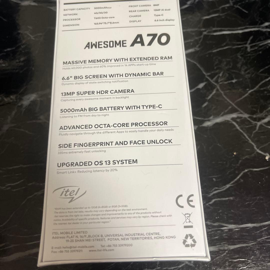 itel A70 4GB/256GB 本体　ゴールド