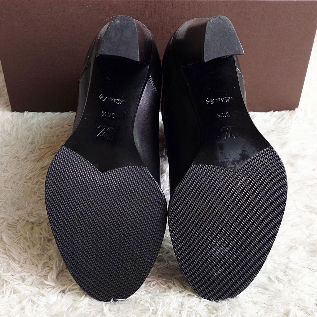 美品 LOUIS VUITTON ショートブーツ サイドゴア LVバックル 黒