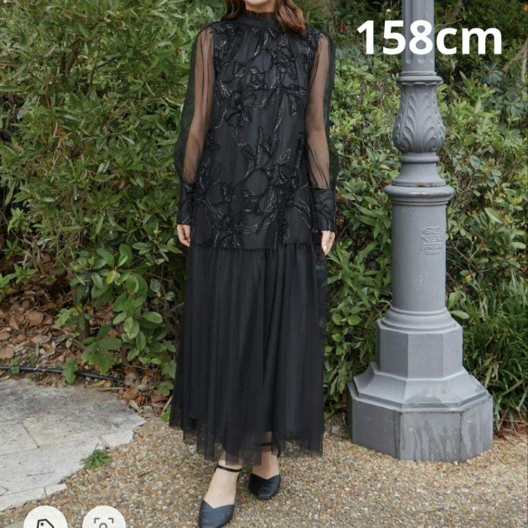 定価2.2万円【新品】フェザーフラワーチュールドレス 黒ブラック Мサイズ