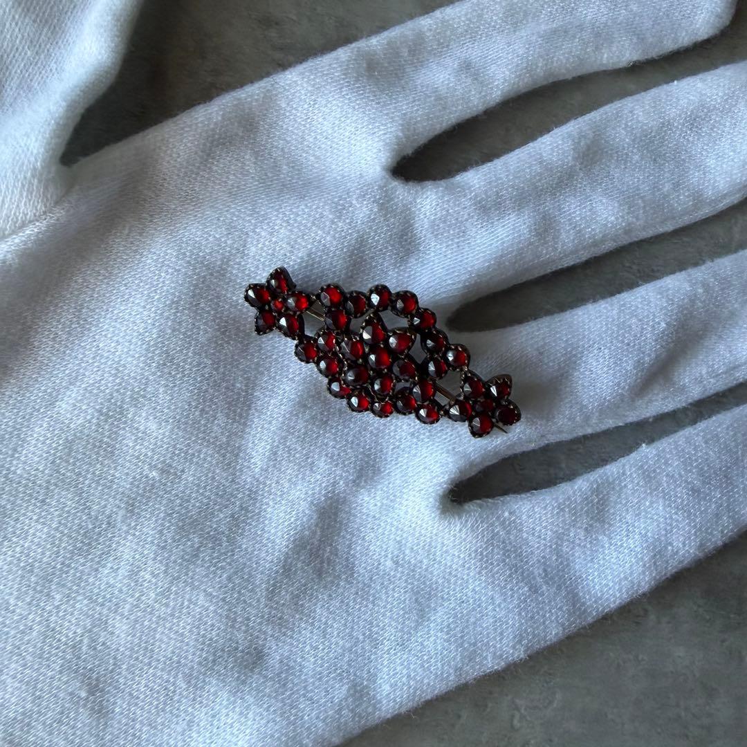アンティーク ボヘミアンガーネット ブローチ