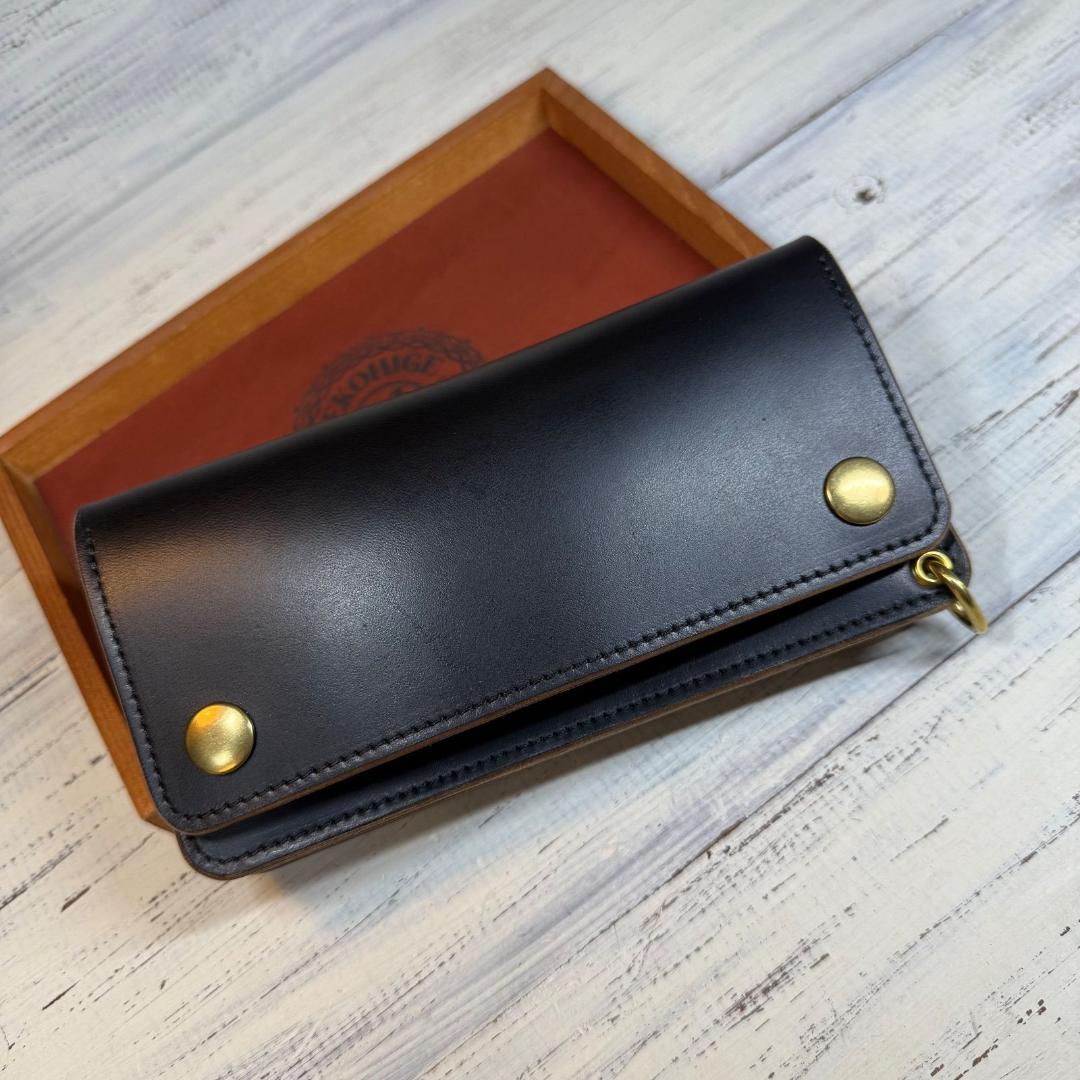 【トラッカーウォレット ロング 3層】ホースバット ゴールド universal