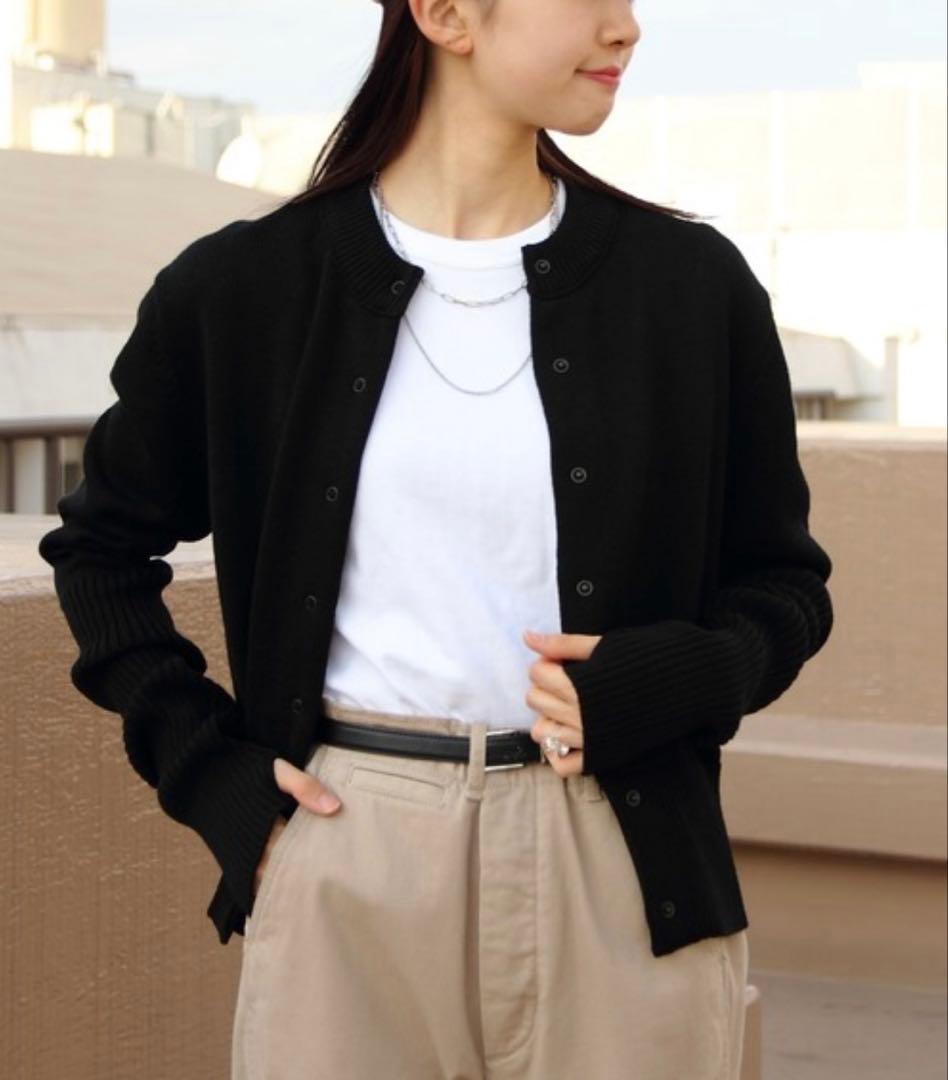 THE SHINZONE LONG RIB CARDIGAN ブラック