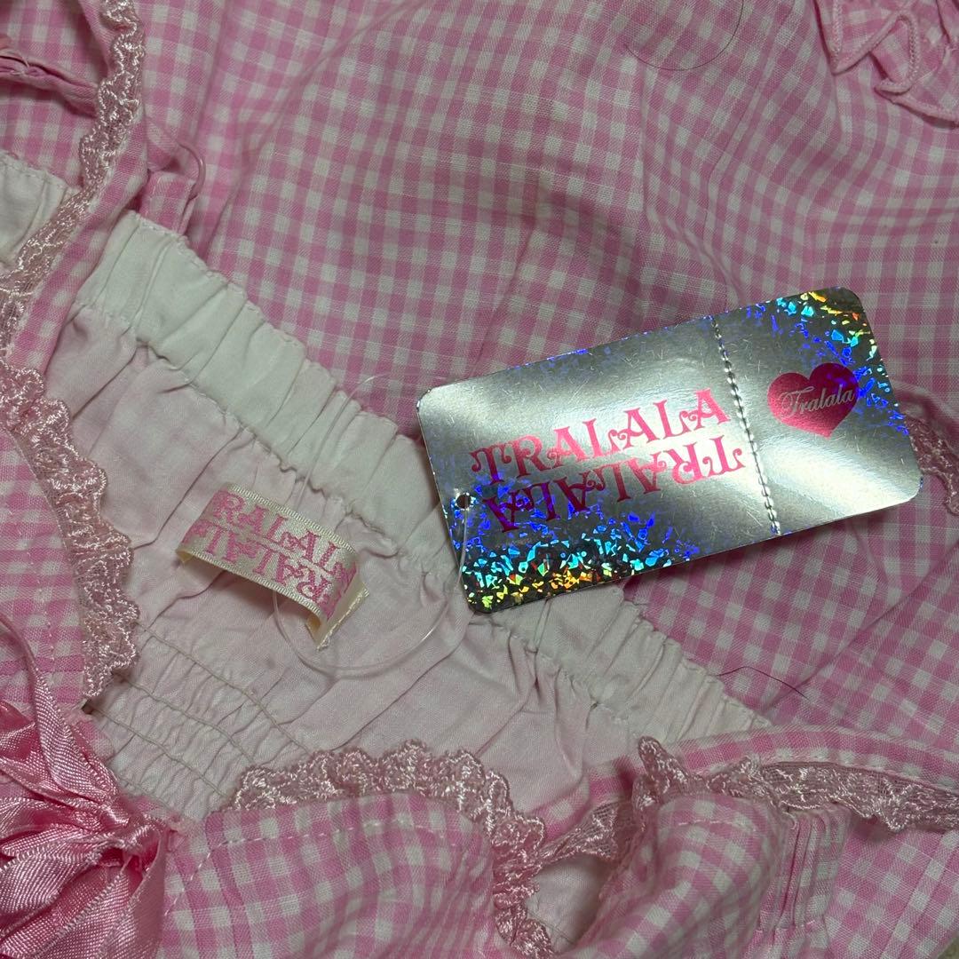 【タグ付き】TRALALA/トゥララ キャミワンピ チェック ピンク