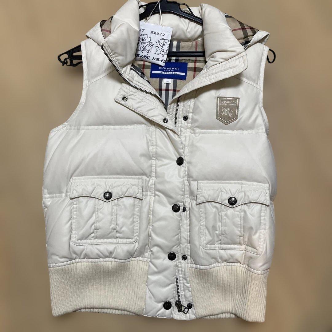 BURBERRY BLUE LABEL ダウンベスト 38 ホワイト