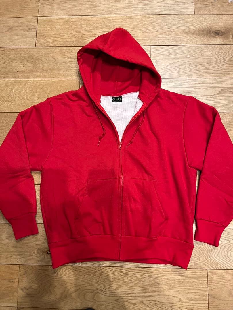 CAMBER 裏サーマルダブルフェイスジップパーカー XL 赤 レッド USA製