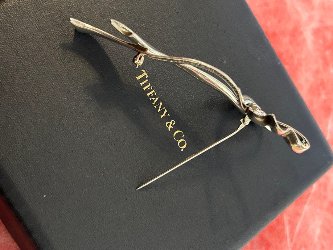 Tiffany & Co. オールドティファニー　シルバーリボンブローチ