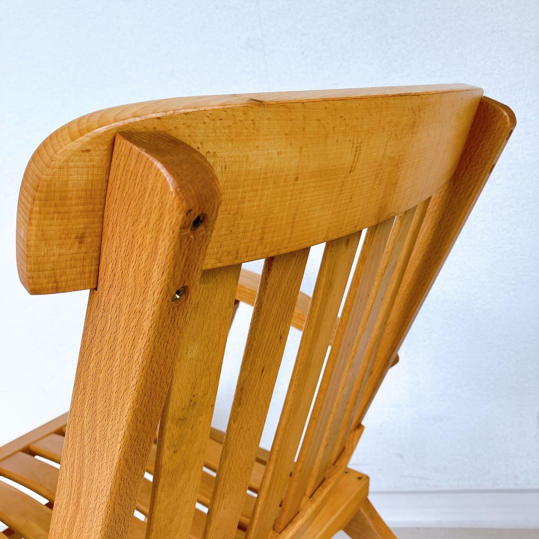 無垢材 デッキチェア 真鍮 接合 高級 アウトドア ガーデン サウナ 折り畳み