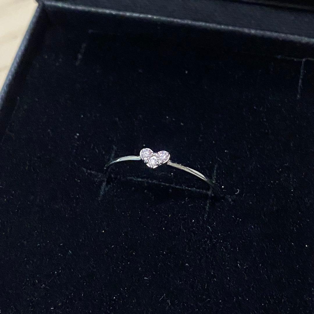 し*ん様 天然ピンクダイヤモンド　指輪　ハートリング