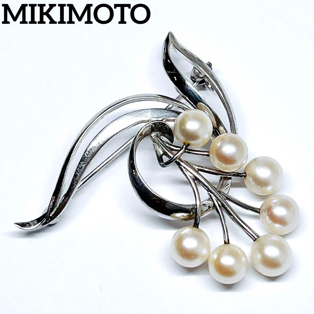 MIKIMOTO ミキモト パール　ブローチ　コサージュ　シルバー
