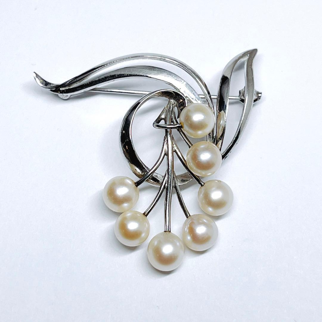MIKIMOTO ミキモト パール　ブローチ　コサージュ　シルバー