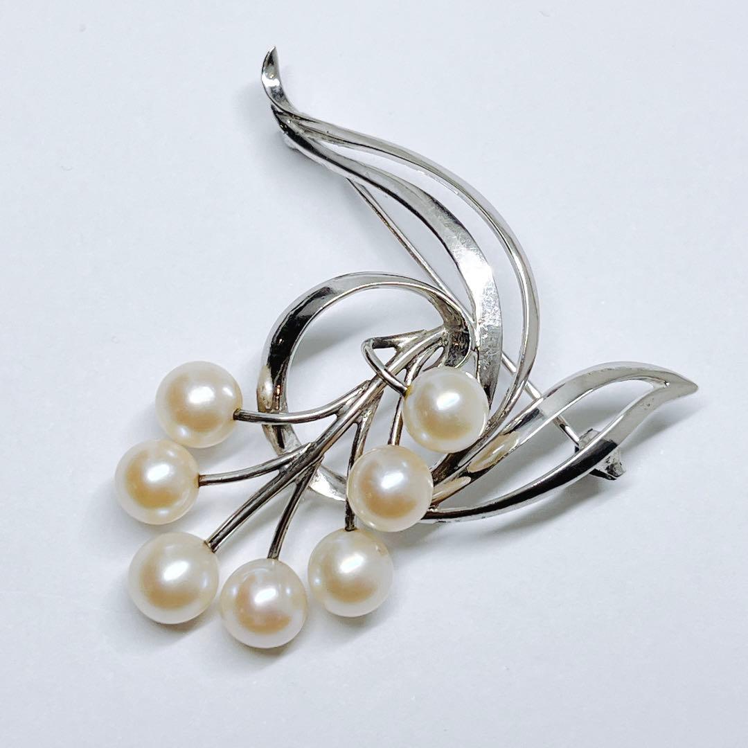MIKIMOTO ミキモト パール　ブローチ　コサージュ　シルバー
