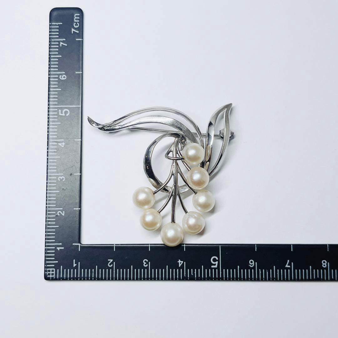 MIKIMOTO ミキモト パール　ブローチ　コサージュ　シルバー