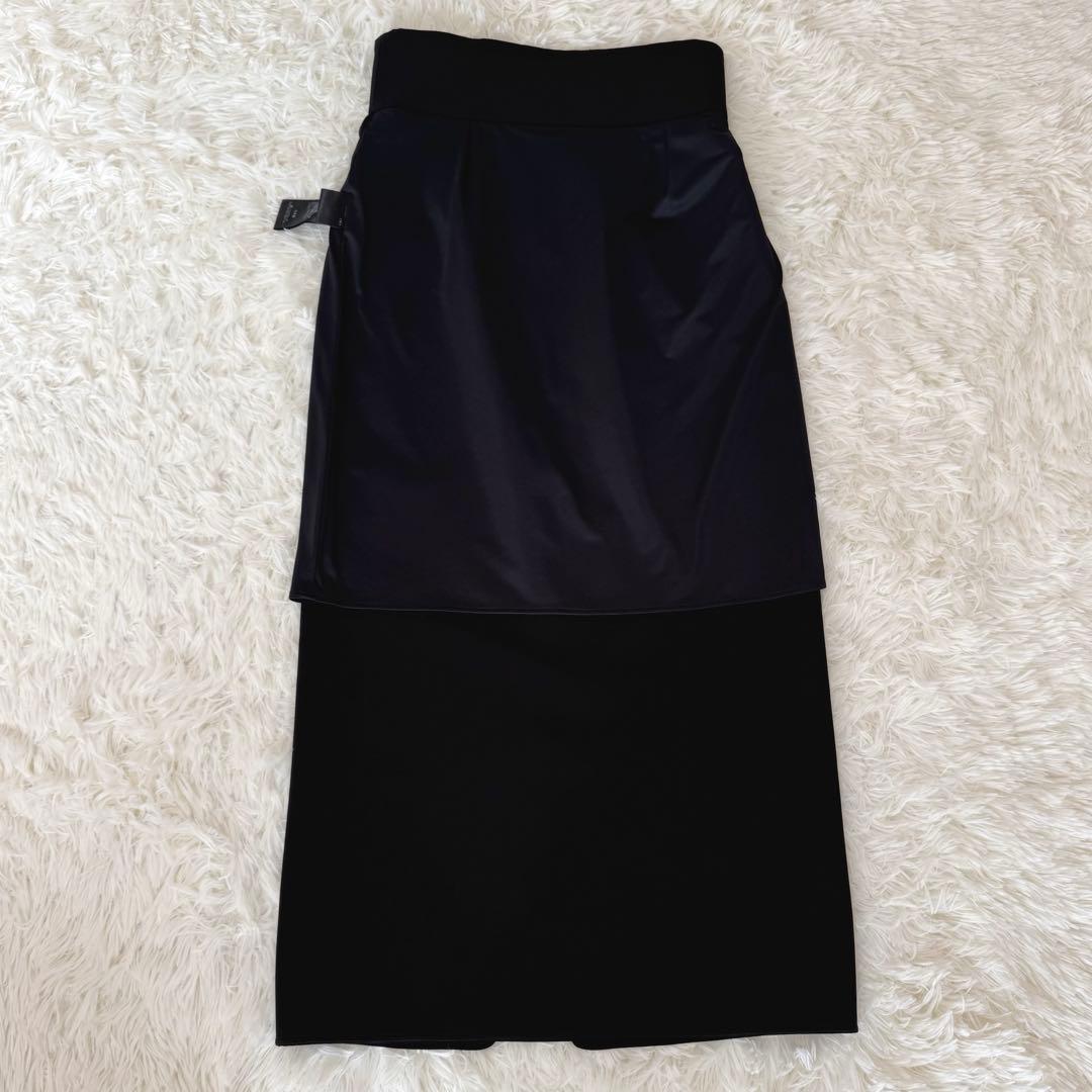 NOBLE 【洗える】ジャージーライクカラータイトスカート 36