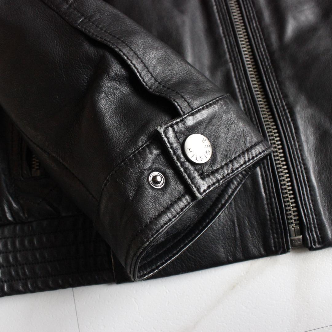 トミーヒルフィガー ラムレザー 52 XXL ブラック