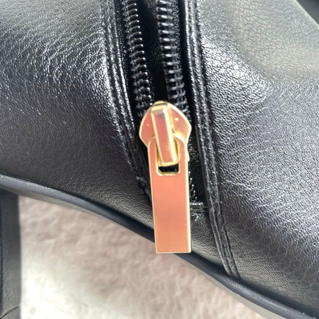 極美品✨LE TALON ストレッチ サイドジップ ショートブーツ 黒 L