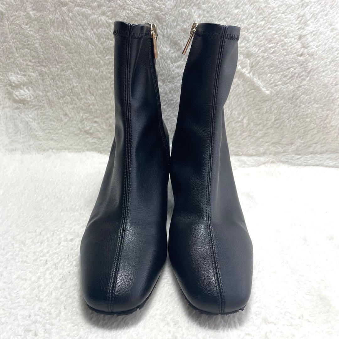 極美品✨LE TALON ストレッチ サイドジップ ショートブーツ 黒 L