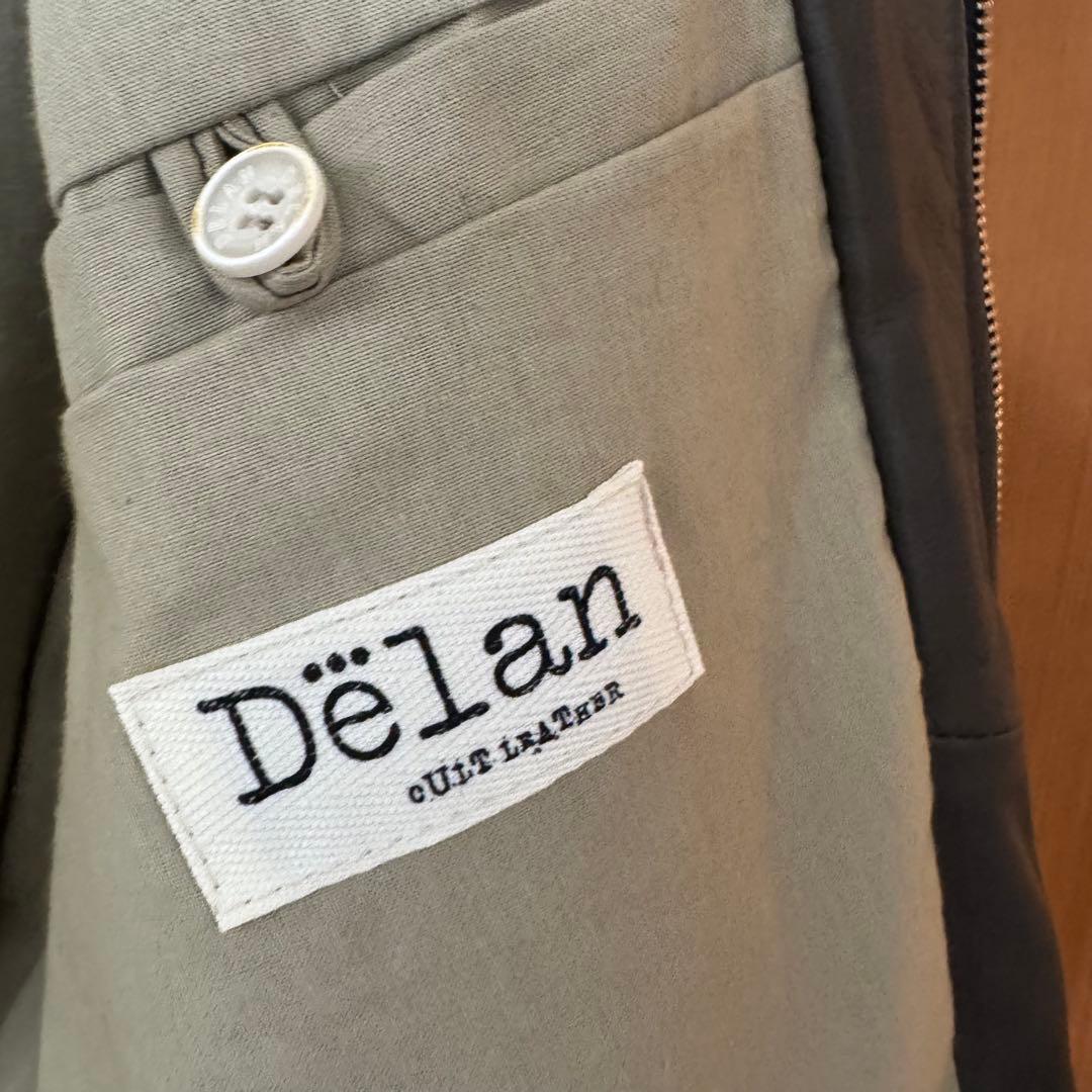 未使用タグ付き Delan デラン ナッパレザー トープカラー ライダース 50