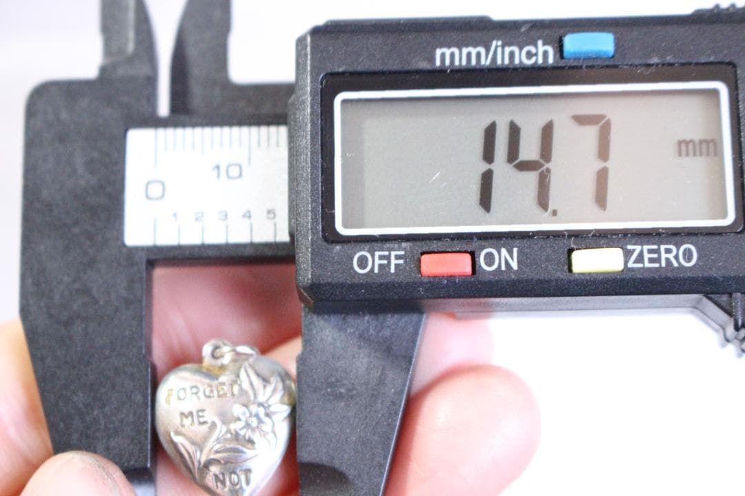 40s　スウィートハートジュエリー　　シルバー チャーム　Forget　勿忘草