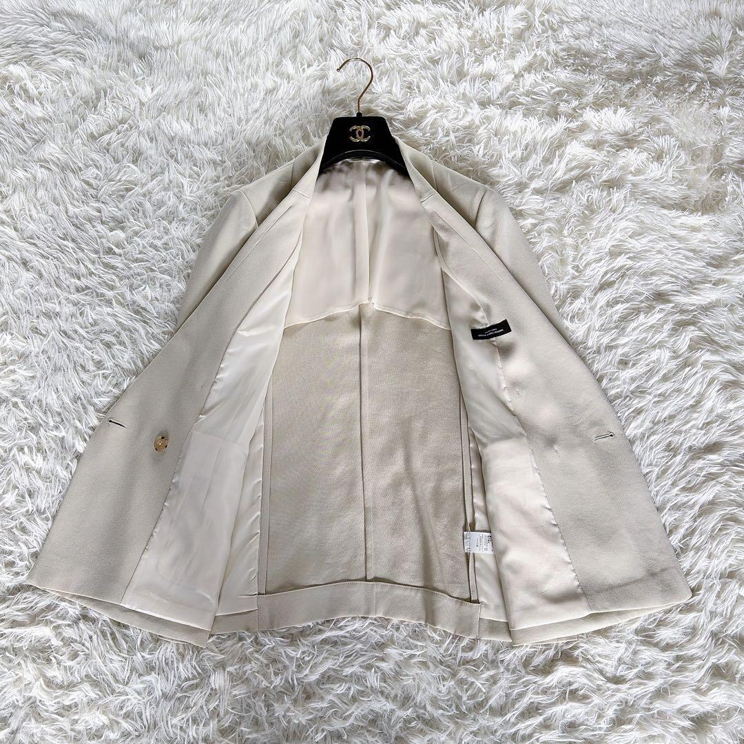 【グリーンレーベル】ダブルジャケット パンツ スーツセットアップ クリームカラー