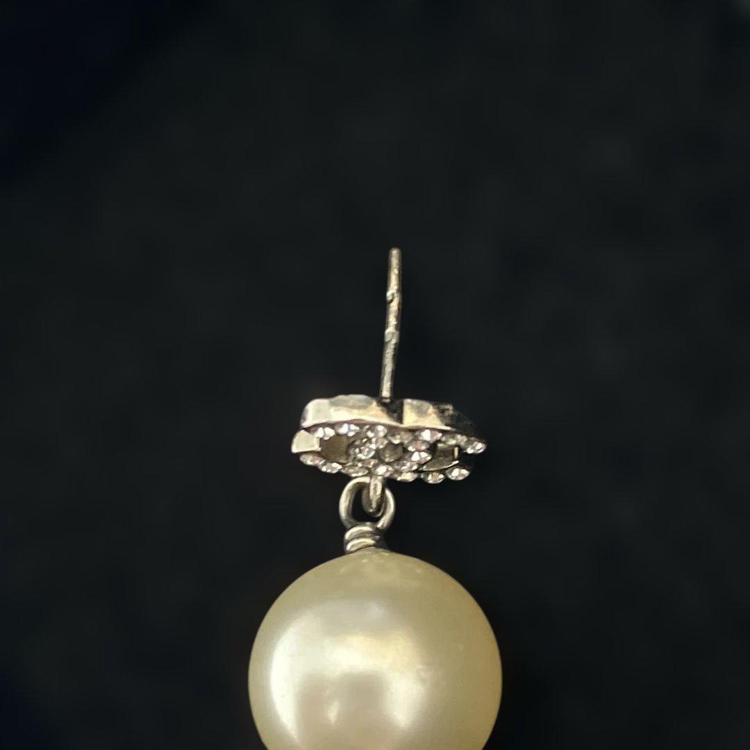 CHANEL ココマーク ラインストーン 07 A フェイクパール 片耳ピアス