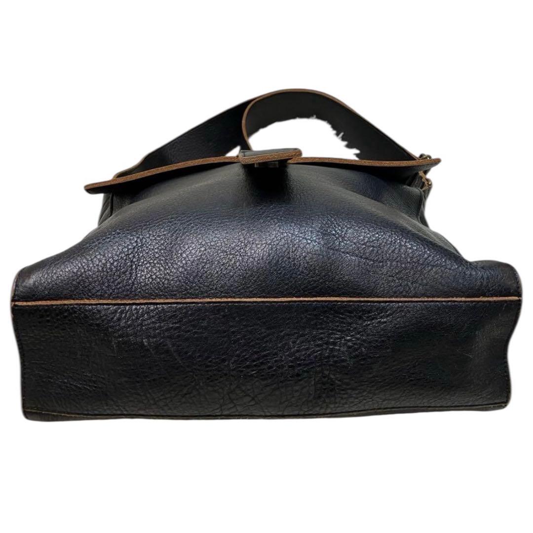 【6/10限定価格】Y’s ワイズ　ショルダーバッグ　メッセンジャー　レザー　黒