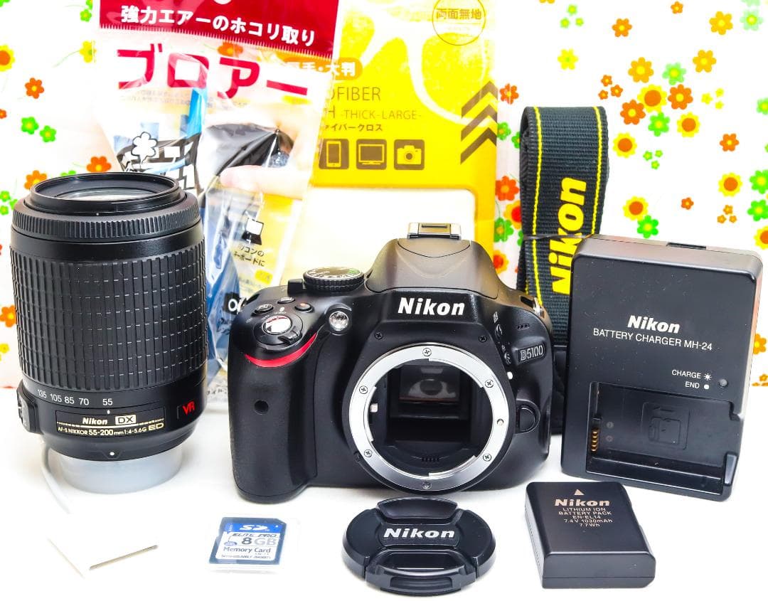 ニコン Nikon D5100☆望遠レンズセット☆スマホに送れる！☆一眼レフ