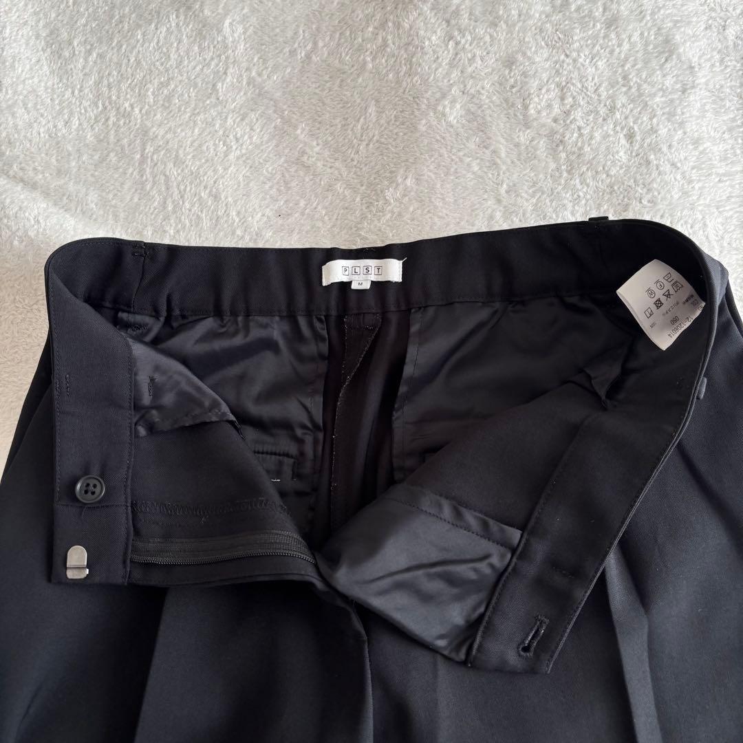 ✨️美品 PLST プラステ パンツスーツ セットアップ ノーカラー ブラック