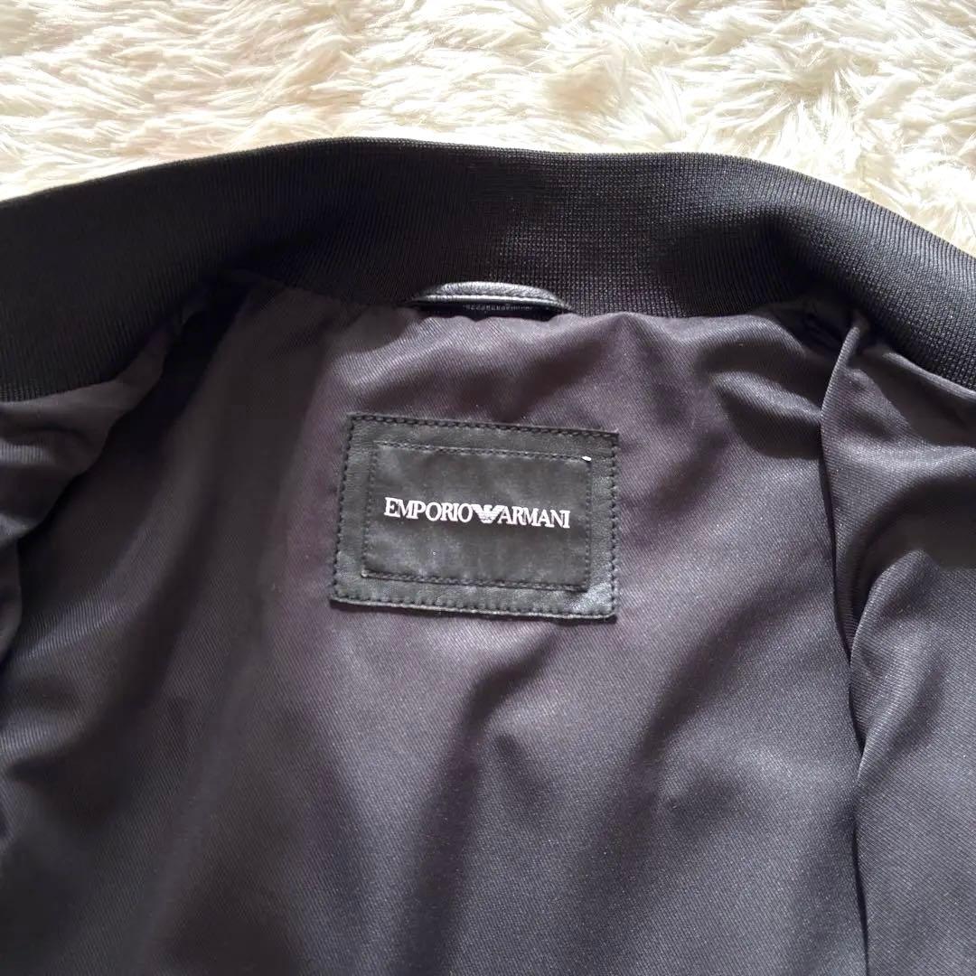極美品 エンポリオアルマーニ 黒タグ レザージャケット 2WAY 現行品