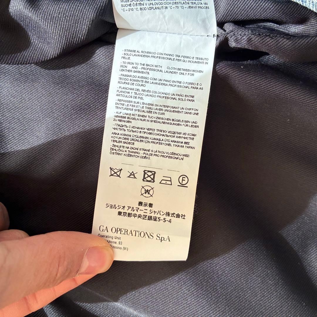 極美品 エンポリオアルマーニ 黒タグ レザージャケット 2WAY 現行品