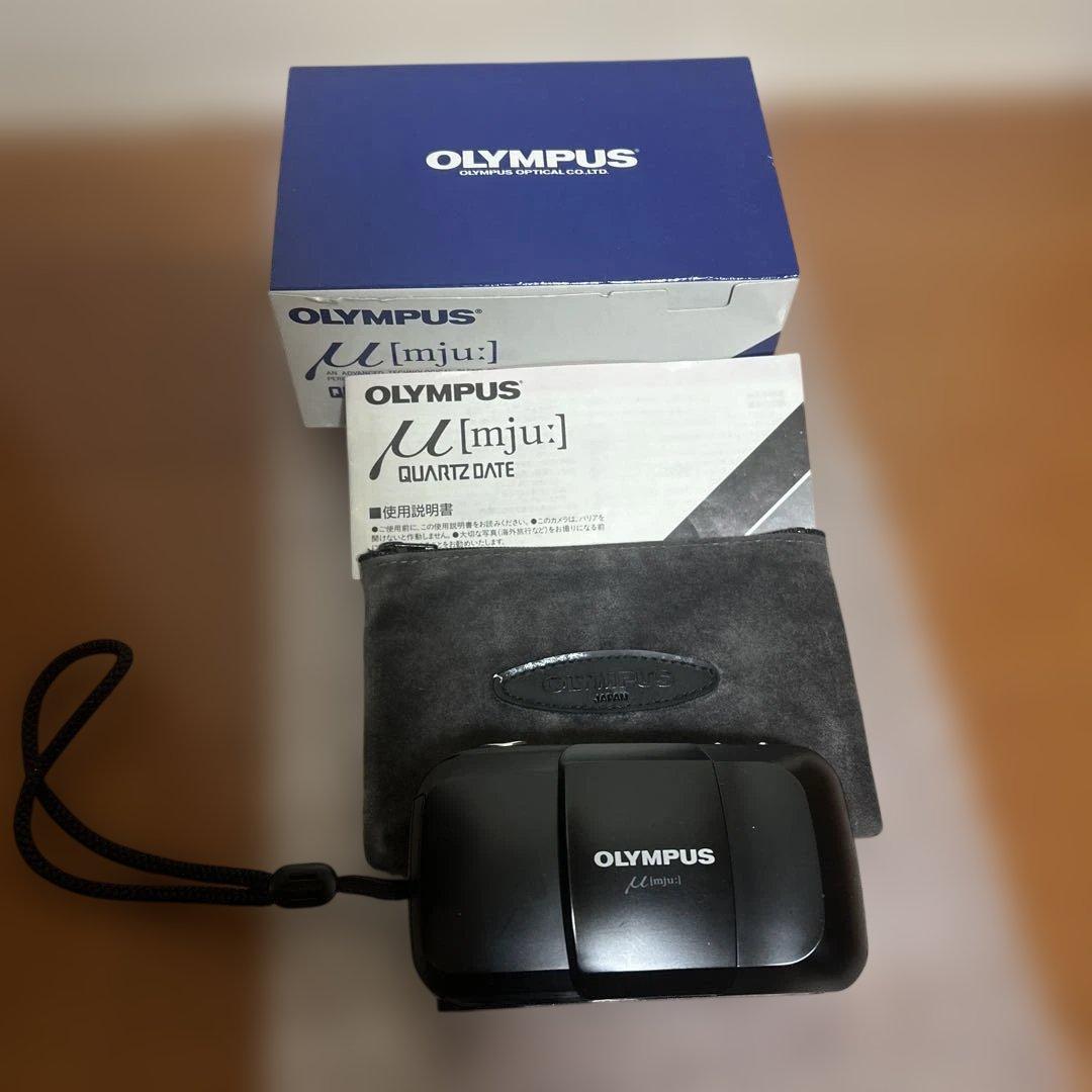 OLYMPUS μ[mju:] QUARTZ DATE ブラック