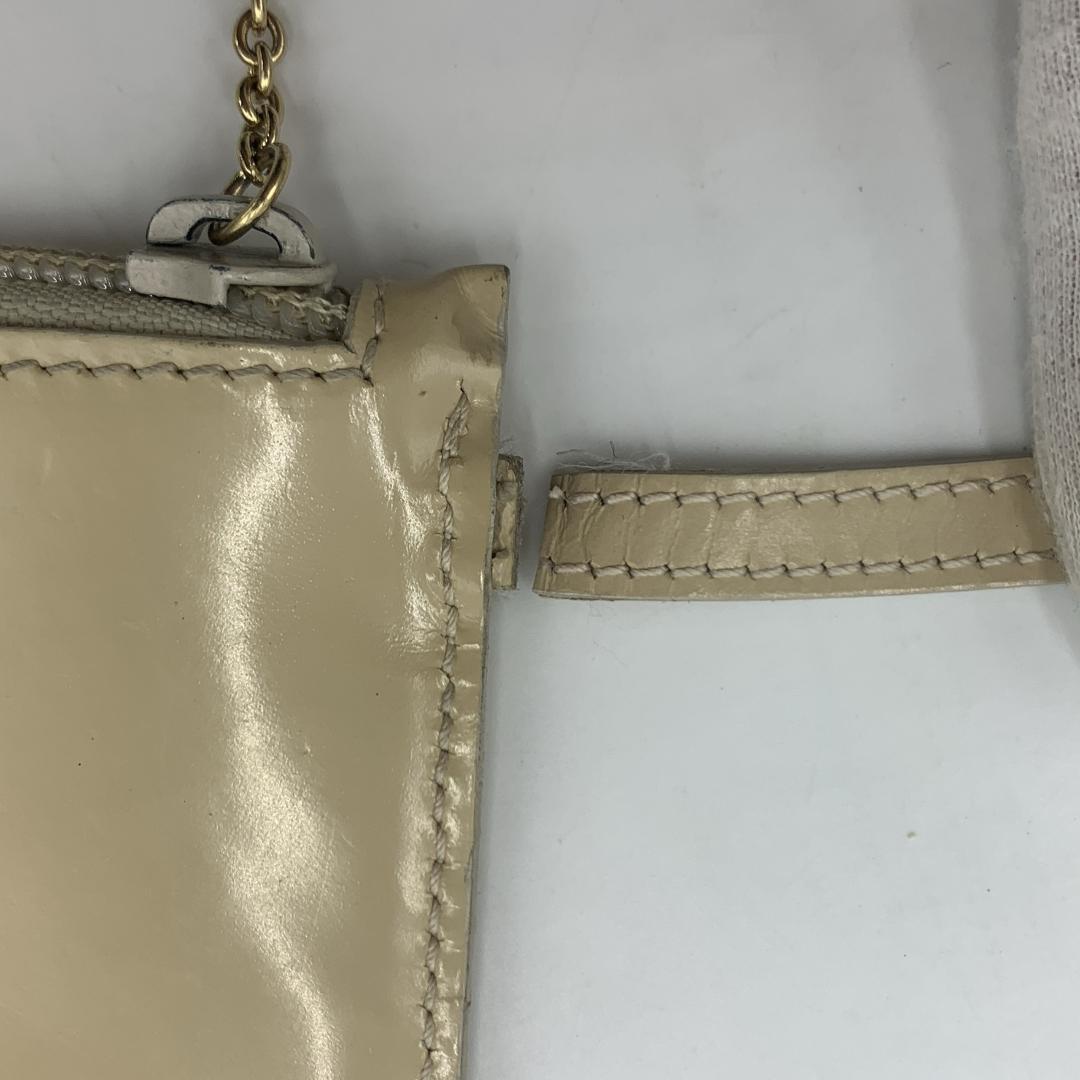 GUCCI グッチ ハンドバッグ トートバッグ エナメル ポーチ付き ベージュ