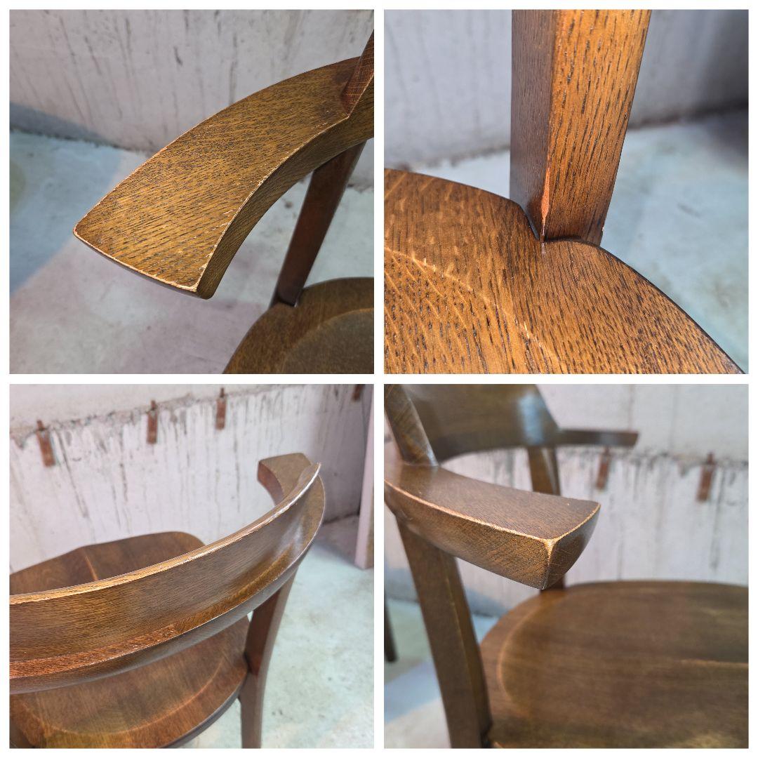 柏木工「ソフィー」 アームチェア 座面低め ダークブラウン ナラ材 2脚セット