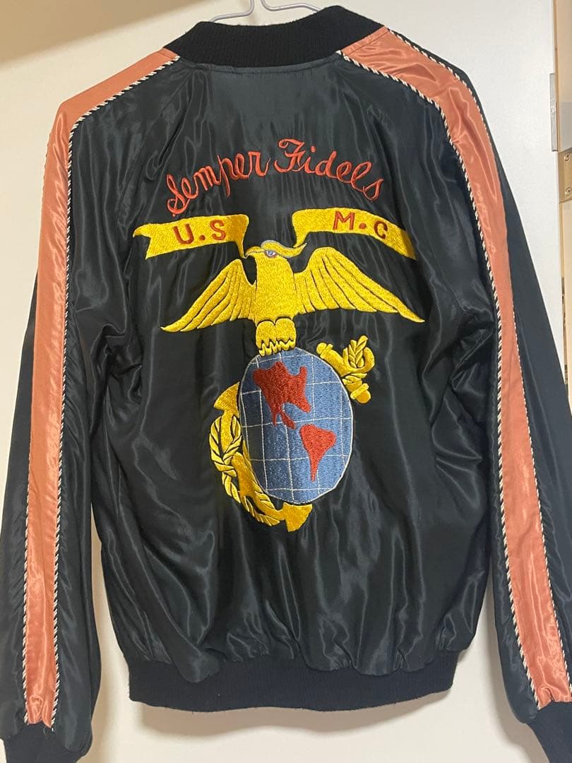 テーラー東洋 U.S.M.C×Dragon リバーシブルサテンスカジャン