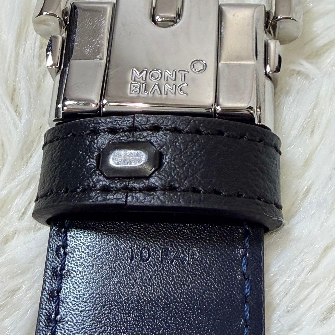 【新品同様】モンブラン レザーベルト 10FAP 本革 5ホール 黒 ビジネス